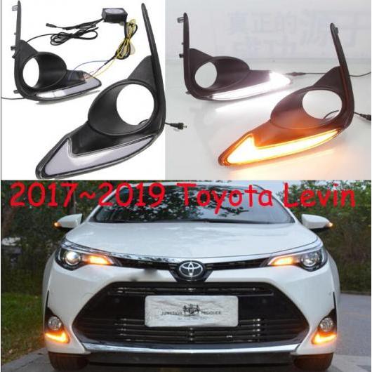 1仕かける バンパー 前照灯 当てはめる: トヨタ レビン デイタイム ともし火 アルティス 2017-2019 LED DRL 上端照明ランプ 蒸気霧 白いこと 黄色 曲がること トヨタ レビン 2017-2019 AL-OO-0714 AL