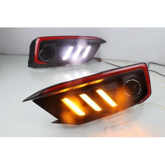 1セット バンパー ヘッドライト 適用: シビック デイタイム ライト 2019-2020 LED DRL ヘッドランプ フォグ モデル1 ホワイト イエロー ホンダ シビック 2019-2020 AL-OO-0730 AL