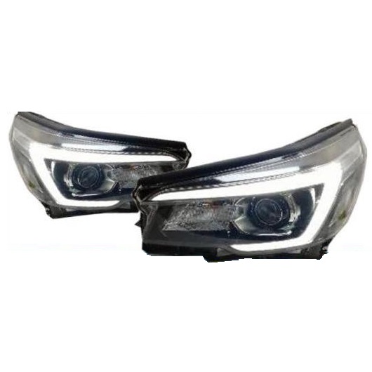 1ピース 2019 バンパー ヘッド ライト 適用: スバル フォレスター ヘッドライト LED DRL フォグ ヘッドランプ 1セット 2ピース スバル フォレスター 2019 1ピース AL-OO-0759 AL
