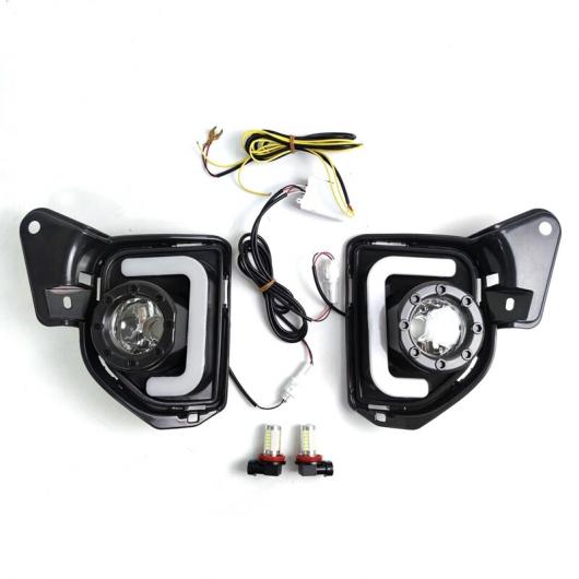2ピース LED 12V ABS フォグランプ DRL デイタイムランニングライト 適用: トヨタ ハイエース 2014 2015 2016 2017 2018 ウインカー ブラック AL-OO-0853 AL