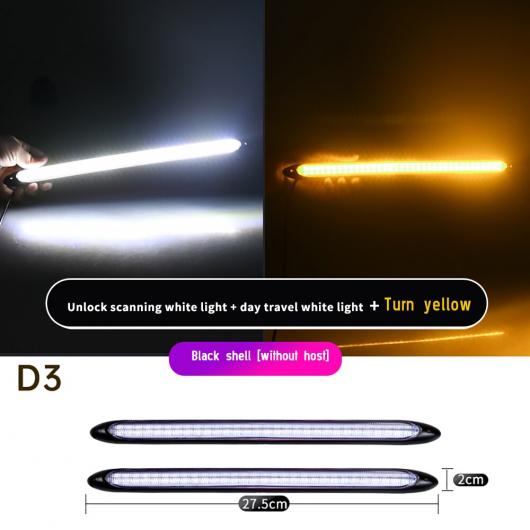 AL 12V LED ライト ストリップ DRL デイタイム ランニング ライト ストリップ フレキシブル LED ヘッドライト D3 ホワイト イエロー AL-OO-1045