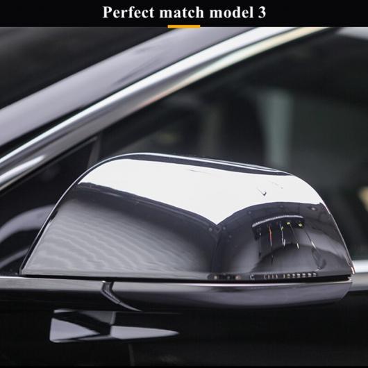 2ピース バックミラー ミラー カバー 適用: テスラ/TESLA モデル3 2017-2020 エクステリア アクセサリー ABS プラスチック カーボンファイバー ミラー キャップ 2ピース シルバー AL-OO-1326 ALの通販は 26,560円