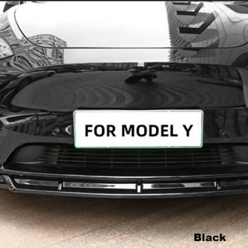 適用: テスラ/TESLA モデル Y 2020-2021 フロント リップ ラージ サラウンド フロント シャベル アンチ-衝突 スポイラー プロテクター 装飾 アクセサリー ブラック AL-OO-1348 AL