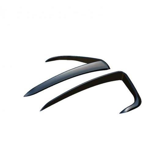 2ピース 適用: テスラ/TESLA モデル 3 マット カーボンファイバー フロント バンパー スプリッタ カナード フォグランプ カバー ブラック AL-OO-1367 AL外装