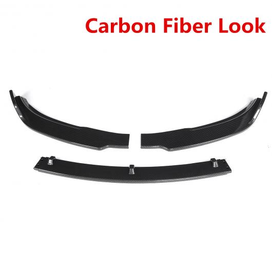 3ピース カーボン調/ブラック フロント バンパー スプリッタ リップ ボディ キット スポイラー ディフューザー ガード 適用: テスラ/TESLA モデル 3 セダン 2016-2021 カーボン調 AL-OO-1609 AL