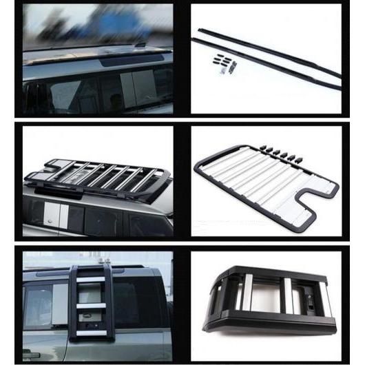 アルミニウム 合金 トップ ルーフ ラック レール ラゲッジ ボックス 折りたたみ ラダー 装置 ボックス 適用: ランド ローバー/ROVER ディフェンダー 2020 2021 2022 3 イン 1 セット AL-OO-2850 AL