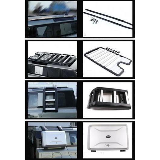 アルミニウム 合金 トップ ルーフ ラック レール ラゲッジ ボックス 折りたたみ ラダー 装置 ボックス 適用: ランド ローバー/ROVER ディフェンダー 2020 2021 2022 4 イン 1 セット AL-OO-2850 AL