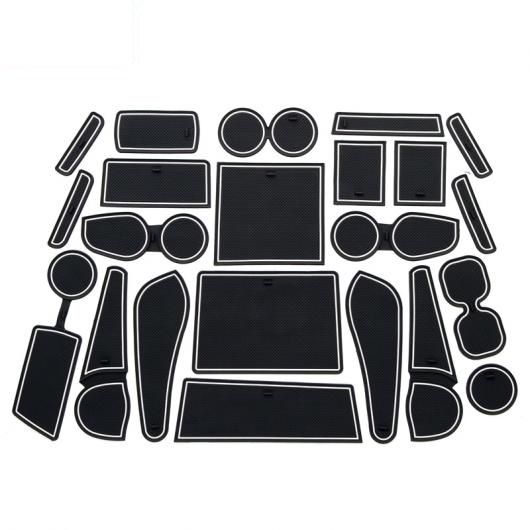 滑り止め マット ゲート スロット カップ 適用: いすゞ D-マックス MU-X 2012-2019 MUX DMAX ドア 隙間 パッド アクセサリー ラバー コースター ホワイト DMAX MUX ホワイト 19ピース AL-OO-6096 AL