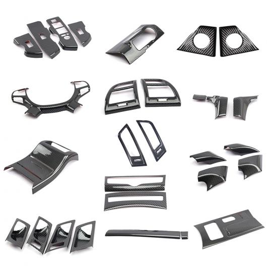 カーボン インテリア キット 適用: GWM 長城汽車 ハヴァル H9 2015-2022 ウインドウ リフト ステアリング ホイール 通気口 ヘッド ランプ ボタン カバー トリム 2017-2022 32ピース AL-OO-7276 AL