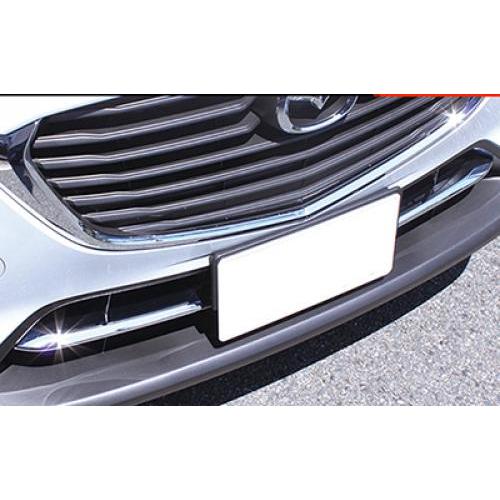 2ピース ABS クローム フロント グリル カバー トリム ストリップ アクセサリー 適用: マツダ CX-3 CX3 2016 2017 2018 2019 シルバー 2ピース AL-OO-7660 AL