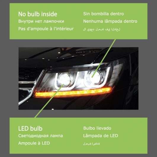 ヘッド ランプ 適用: ダッジ/DODGE ジャーニー LED ヘッドライト 2009-2016 ヘッドライト ジャーニー DRL ウインカー フリーモント エンジェル アイ プロジェクター レンズ バルブなし AL-OO-7757 AL