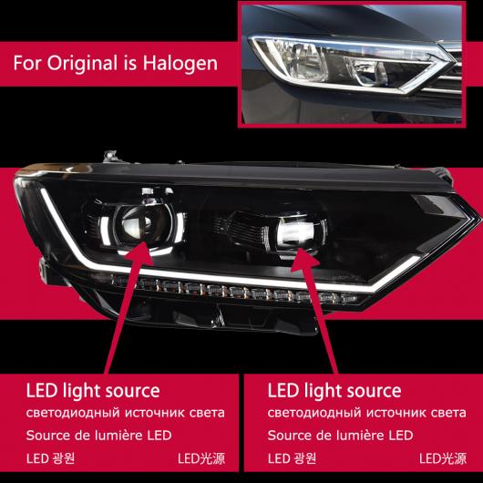 ヘッド ランプ 適用: VW パサート B8 LED ヘッドライト 2016-2019 ヘッドライト B8 DRL ウインカー ハイ ビーム エンジェル アイ プロジェクター レンズ LED レンズ AL-OO-7763 AL
