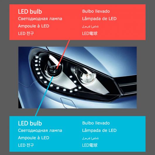 ヘッド ランプ 適用: VW ゴルフ 6 LED ヘッドライト 2009-2012 ヘッドライト R20 DRL ウインカー ハイ ビーム エンジェル アイ プロジェクター レンズ フル LED AL-OO-7765 AL