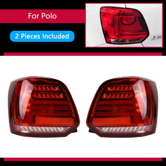 テール ランプ 適用: フォルクスワーゲン ポロ LED テールライト 2011-2018 ポロ リア フォグ ブレーキ ウインカー レッド AL-OO-7770 AL