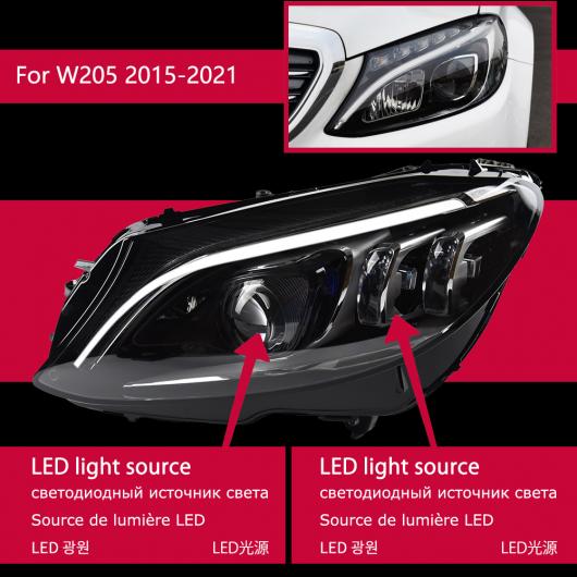 ヘッド ランプ 適用: メルセデス・ベンツ W205 LED ヘッドライト 2014-2020 ヘッドライト C200 C260 C300 DRL ウインカー ハイ ビーム エンジェル アイ プロジェクター レンズ フル LED AL-OO-7780 AL 246,185円
