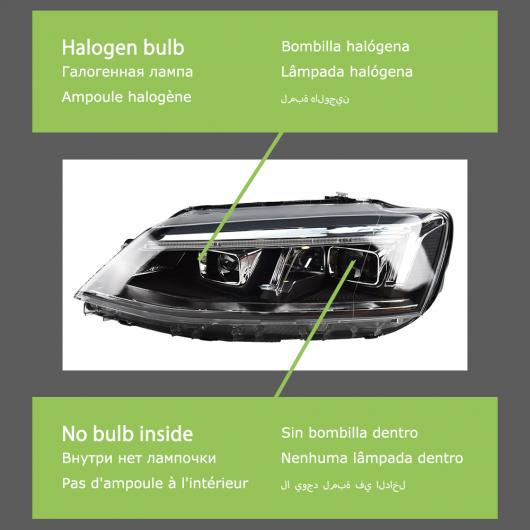 ヘッド ランプ 適用: ジェッタ LED ヘッドライト 2011-2018 ヘッドライト ジェッタ MK6 DRL ウインカー ハイ ビーム エンジェル アイ プロジェクター レンズ バルブなし AL-OO-7816 AL