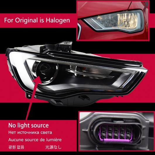 ヘッド ランプ 適用: アウディ/AUDI A3 LED ヘッドライト 2013-2016 ヘッドライト S3 DRL ウインカー ハイ ビーム エンジェル アイ プロジェクター レンズ ライトなし AL-OO-7832 AL