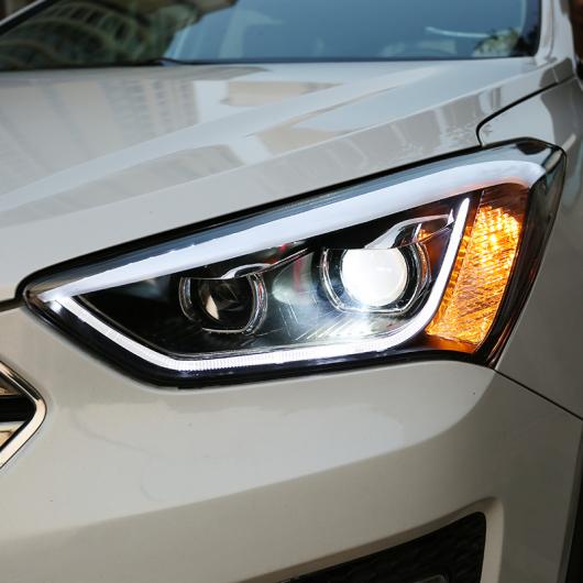 ヘッド ランプ 適用: IX45 LED ヘッドライト 2013-2016 ヘッドライト サンタフェ DRL ウインカー ハイ ビーム エンジェル アイ プロジェクター レンズ ロービーム含まない タイプA AL-OO-7857 AL