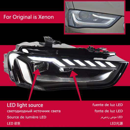 ヘッド ランプ 適用: アウディ/AUDI A4 LED ヘッドライト 2013-2016 ヘッドライト RS4 B9 DRL ウインカー ハイ ビーム エンジェル アイ プロジェクター レンズ キセノン車用 AL-OO-7879 ALの通販は