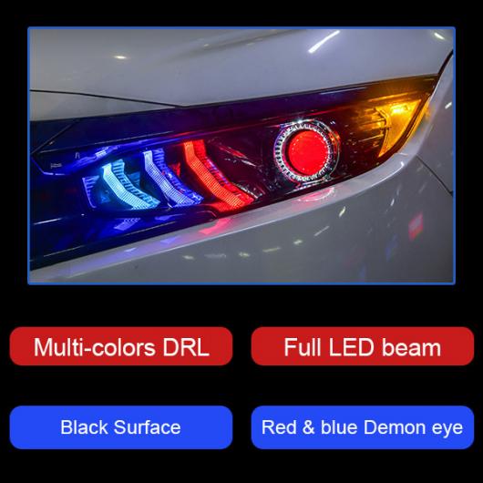 ヘッド ランプ 適用: ホンダ シビック X G10 LED ヘッドライト 2016-2021 ヘッドライト シビック DRL ウインカー ハイ ビーム エンジェル アイ マルチカラー DRL 左ハンドル用 AL-OO-7927 AL