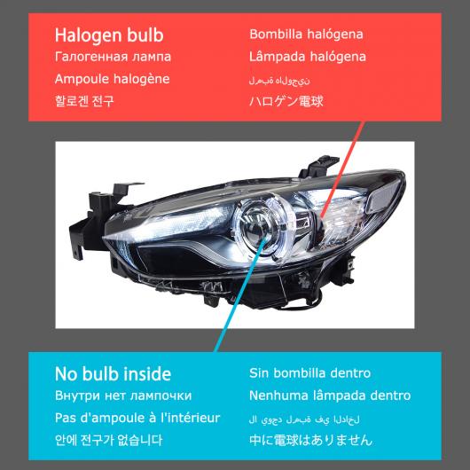 ヘッド ランプ 適用: MAZDA6 アテンザ LED ヘッドライト 2013-2016 ヘッドライト アテンザ DRL ウインカー ハイ ビーム エンジェル アイ プロジェクター レンズ バルブなし AL-OO-7988 AL