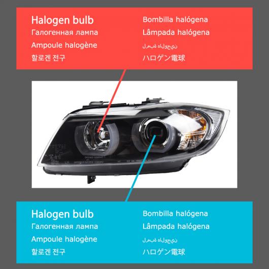 ヘッド ランプ 適用: E90 LED ヘッドライト 2005-2012 ヘッドライト 320i 325i DRL ウインカー ハイ ビーム エンジェル アイ プロジェクター レンズ ハロゲン AL-OO-7993 AL