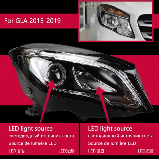 ヘッド ランプ 適用: メルセデス・ベンツ GLA LED ヘッドライト 2015-2019 ヘッドライト GLA200 GLA300 DRL ウインカー ハイ ビーム エンジェル アイ プロジェクター レンズ フル LED AL-OO-8000 AL