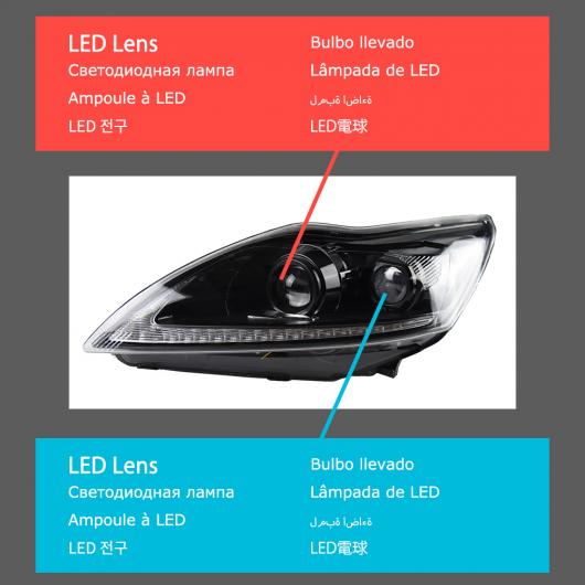 ヘッド ランプ 適用: フォード/FORD フォーカス LED ヘッドライト 2009-2013 ヘッドライト フォーカス DRL ウインカー ハイ ビーム エンジェル アイ プロジェクター レンズ LED キット AL-OO-8112 AL