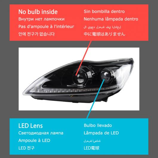 ヘッド ランプ 適用: フォード/FORD フォーカス LED ヘッドライト 2009-2013 ヘッドライト フォーカス DRL ウインカー ハイ ビーム エンジェル アイ プロジェクター レンズ バルブなし AL-OO-8112 AL