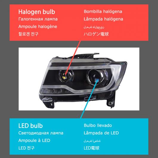 ヘッド ランプ 適用: ジープ/JEEP コンパス LED ヘッドライト 2011-2016 ヘッドライト コンパス DRL ウインカー ハイ ビーム エンジェル アイ プロジェクター レンズ LED AL-OO-8159 AL