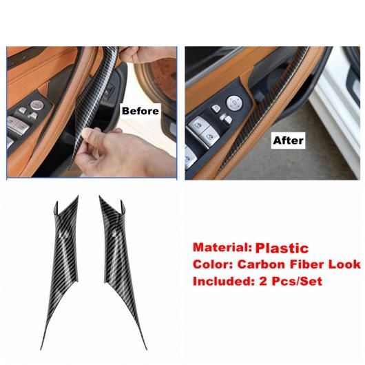 インナー ドア ハンドル アームレスト 装飾 パネル カバー トリム 適用: BMW 5シリーズ G30 530i 2017-2021 カーボン調 フロント ドア AL-OO-9318 ALの通販は