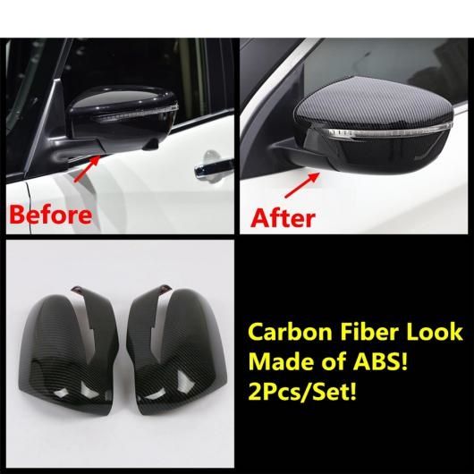 バックミラー ミラー 保護 キット カバー トリム ABS クローム/カーボン調 エクステリア 適用: 日産 セレナ 2016-2020 カーボン調 AL-OO-9516 AL
