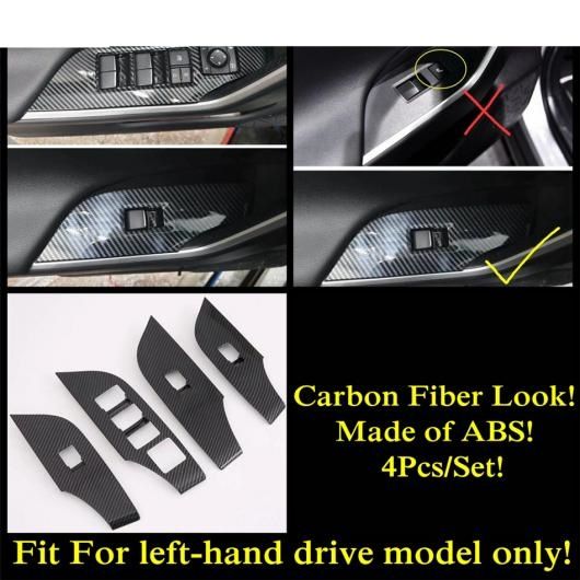 ABS カーボン調 インナー アームレスト ウインドウ ガラス リフト スイッチ ボタン パネル カバー トリム アクセサリー 適用: スズキ アクロス 2021 左ハンドル車 AL-OO-9550 AL