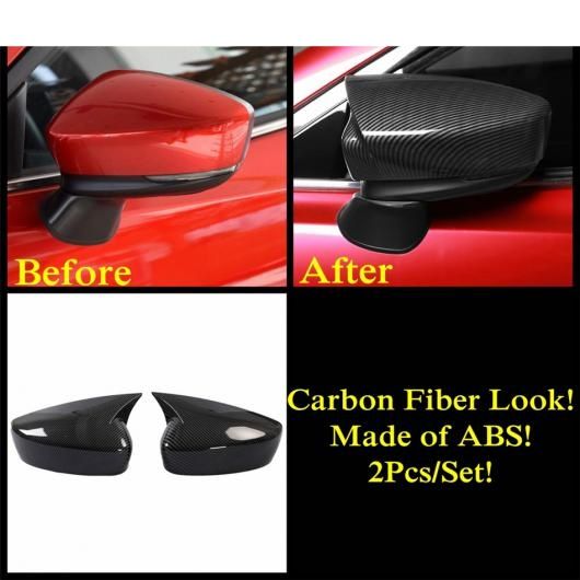 プラスチック アクセサリー バックミラー ミラー 保護 カバー キット トリム 適用: MAZDA3 2017 2018 ブラック/カーボンファイバー スタイル エクステリア タイプC AL-OO-9652 AL 22,188円