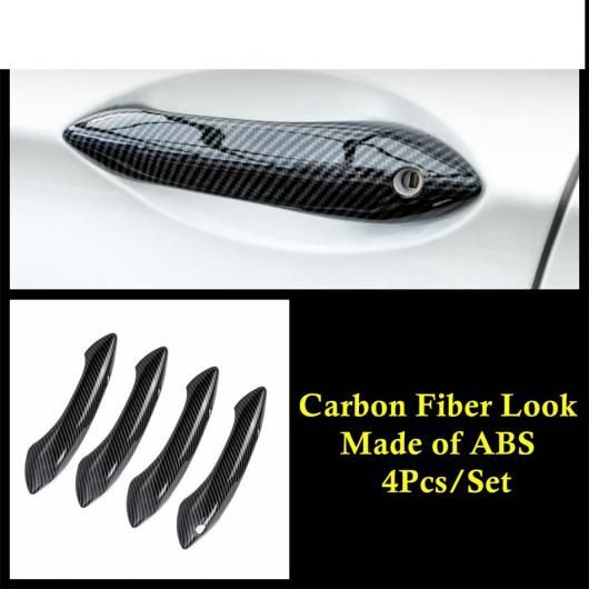 ABS クローム/カーボンファイバー ドア ハンドル ストリップ インテリア カバー トリム アクセサリー 適用: BMW 5シリーズ 520I 525i 530i F10 F18 2011-2016 カーボン調 AL-PP-0316 AL