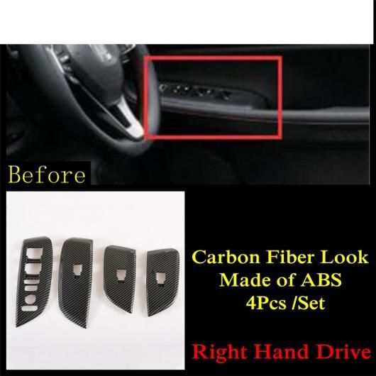 カーボンファイバー インテリア キット 適用: ホンダ シティ 2019-2021 シフト ギア パネル アームレスト ウインドウ リフト ボタン フロント フォグライト ランプ カバー B 右ハンドル車 AL-PP-0531 ALの通販は