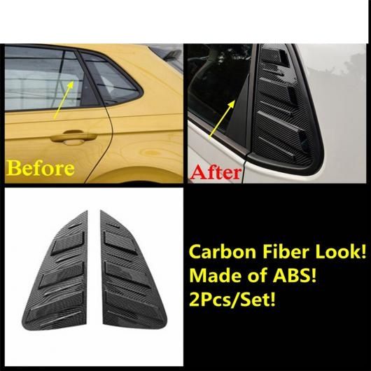 リア ウインドウ トライアングル シャッター 装飾 カバー トリム カーボン調/ブラック アクセサリー 適用: VW フォルクスワーゲン/VOLKSWAGEN ポロ 2019-2022 カーボン調 AL-PP-1275 AL