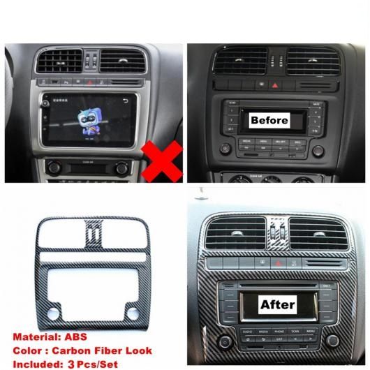 カーボン調 インテリア キット リフト ボタン/エア AC/ヘッド ランプ/センター コントロール ストリップ カバー トリム 適用: VW ポロ 2014-2018 タイプE AL-PP-1692 AL