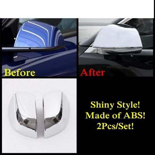 ABS クローム/カーボンファイバー アクセサリー 適用: テスラ/TESLA モデル 3 2018-2021 バックミラー ミラー インテリア シェル レイン シェード アイブロー カバー トリム タイプA AL-PP-1693 AL