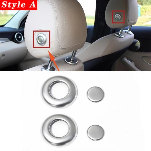 適用: メルセデス・ベンツ C クラス W205 C180 C200 C260 シート ヘッドレスト アジャスター ノブ ボタン カバー トリム 装飾 ステッカー 4ピース AL-PP-2157 AL
