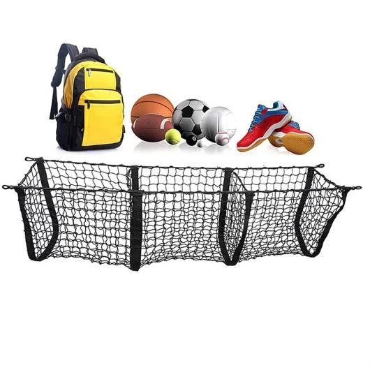 1ピース ブラック 適用: トヨタ タンドラ タコマ 2005-2020 トランク ネット バッグ 3 グリッド ラゲッジ 3-DIMENSIONAL ネット ポケット ブラック AL-PP-2355 AL