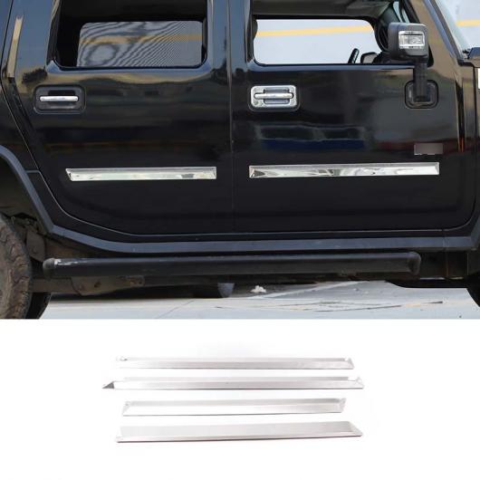 適用: ハマー/HUMMER H2 2003-2009 4ピース ステンレス スチール ボディ サイド ドア プロテクター モールディング カバー トリム ストリップ オート エクステリア アクセサリー タイプB AL-PP-2815 ALの通販は 59,124円