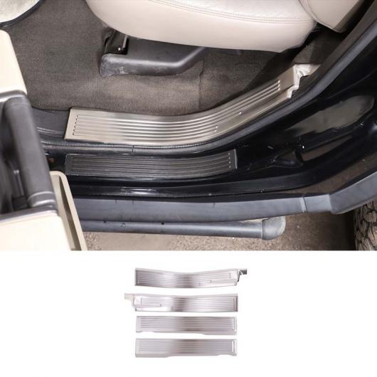 適用: ハマー/HUMMER H2 2003-2009 オート ドア シル プレート トリム ステンレス スチール キック ペダル スカッフ ステッカー アクセサリー シルバー AL-PP-2873 AL