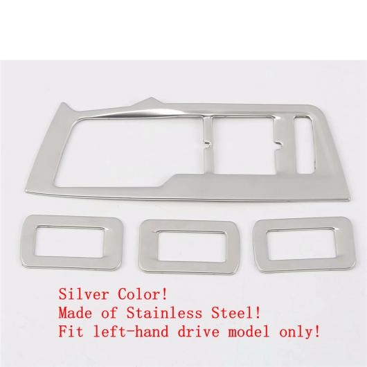自動車 スタイリング インナー ドア ウインドウ ガラス リフト スイッチ ボタン カバー トリム 4ピース 適用: フォルクスワーゲン/VOLKSWAGEN VW ティグアン MK2 2016-2022 シルバー AL-PP-4261 AL