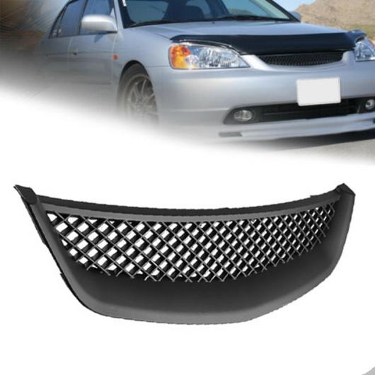 AL ブラック メッシュ ABS フロント フード グリル 適用: ホンダ シビック JDM タイプ R 2001-2003 ブラック AL-PP-7332