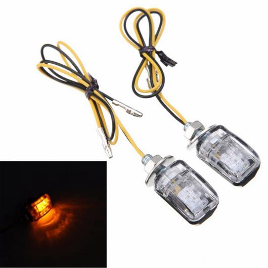 AL 2ピース 12V ミニ 6 LED オートバイ ウインカー ライト ターン インジケータ バルブ シルバー AL-PP-7970