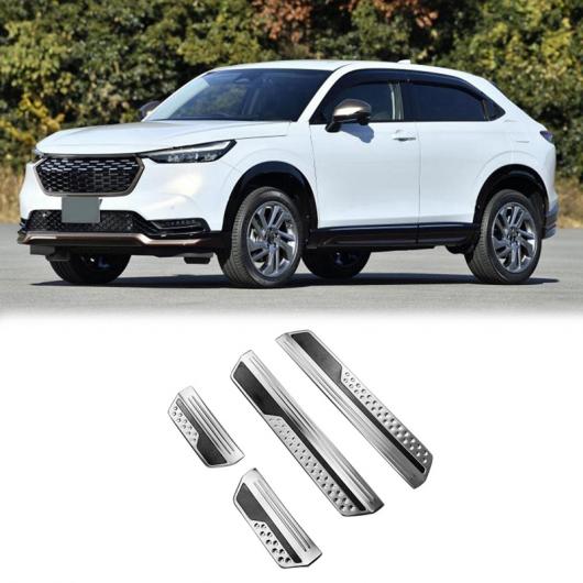 AL 適用: ホンダ ベゼル/ヴェゼル HR-V HRV 2021 2022 ステンレス スチール フロント リア アウター ドア シル ペダル スカッフ プレート シルバー AL-PP-8057