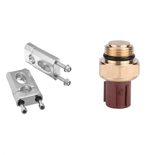AL 2セット アクセサリー 1ペア 7/8 インチ 22mm ハンドルバー クランプ＆1ピース ラジエーター クーラント ファン ウォーター 温度 タイプ1 AL-PP-8715