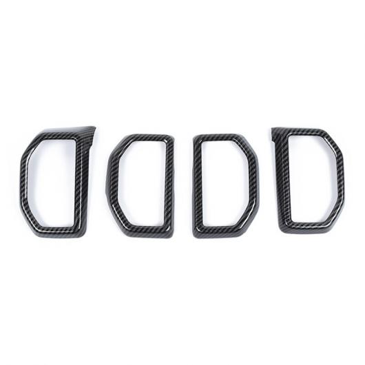 ABS カーボンファイバー調 ダッシュボード エアコン 吹き出し口 装飾 カバー トリム アクセサリー 適用: フォード/FORD ブロンコ スポーツ 2021 2022 カーボン調 AL-RR-2568 AL