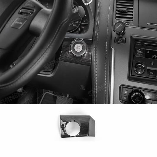 黒木目調 ステッカー 適用: 日産 パトロール Y62 インテリア センター コンソール ダッシュボード 装飾 カバー 日産 パトロール Y62 2017〜 エンジン スタート ボタン AL-RR-3087 AL